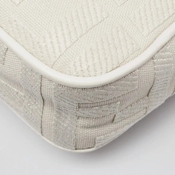 Fendi White FF Cotton Canvas Medium Baguette Bag - 8BR600 - Picture 4 of 11